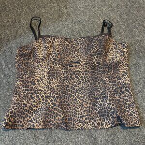 Zara black leopard spaghetti strap top - xx large
